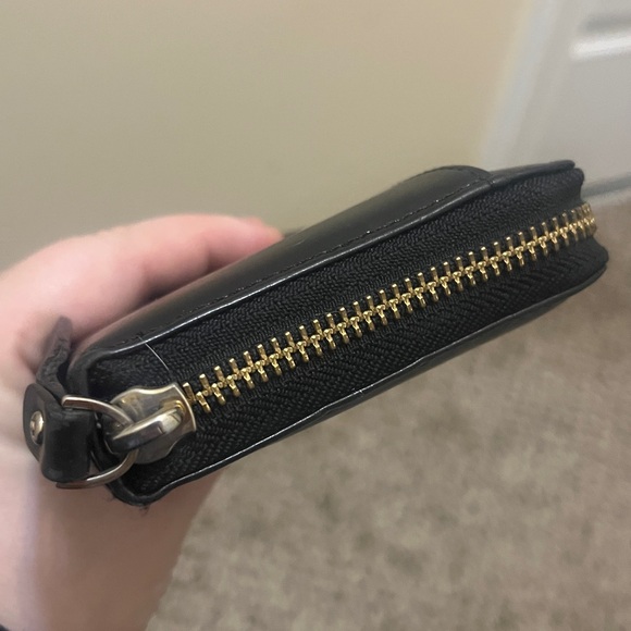 Kate Spade Vintage Black Leather Continental Wallet w/ Embroidered Rose - Picture 8 of 8